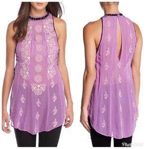 Sunset Kisses Free People Small Lavender sheer tunic top